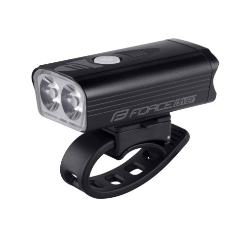 Lampka przednia FORCE DIVER 900 LM USB czarna