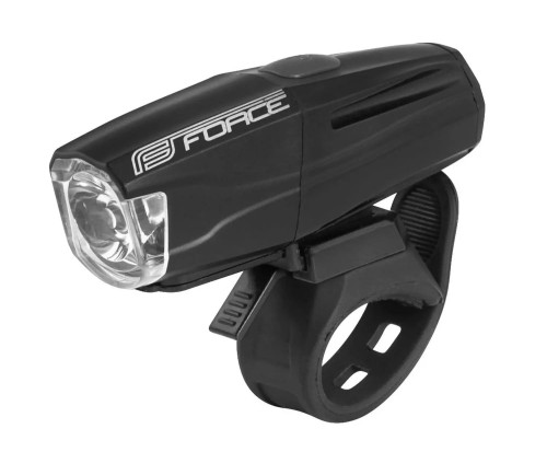 Lampka przednia Force Shark 500lm USB czarna